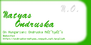 matyas ondruska business card
